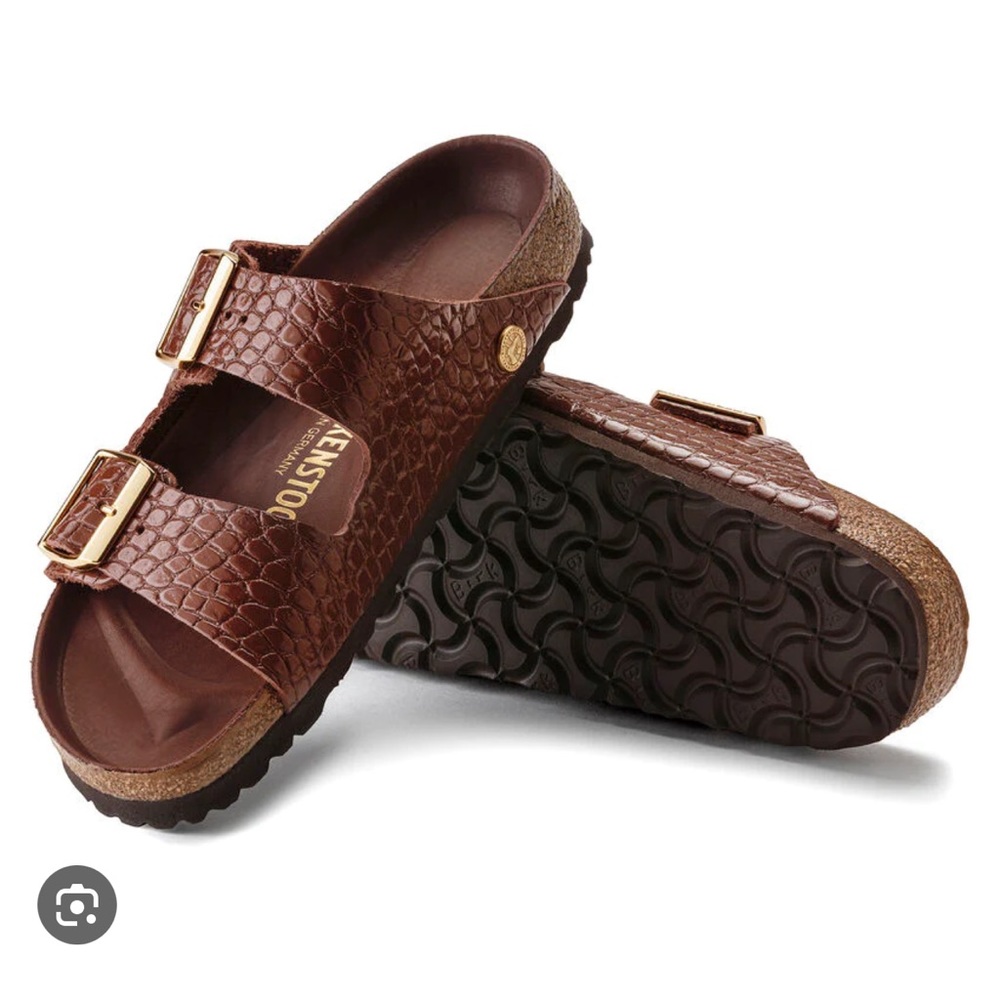 Birkenstock Arizona Rivet Logo Brown Snake/Alligator Leather